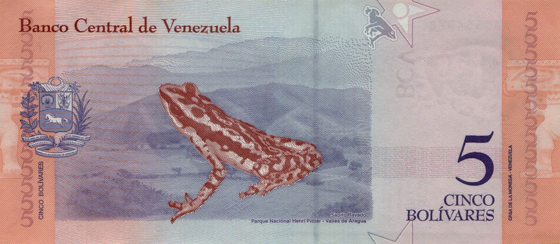 Venezuela 5 2018 UNC P-102